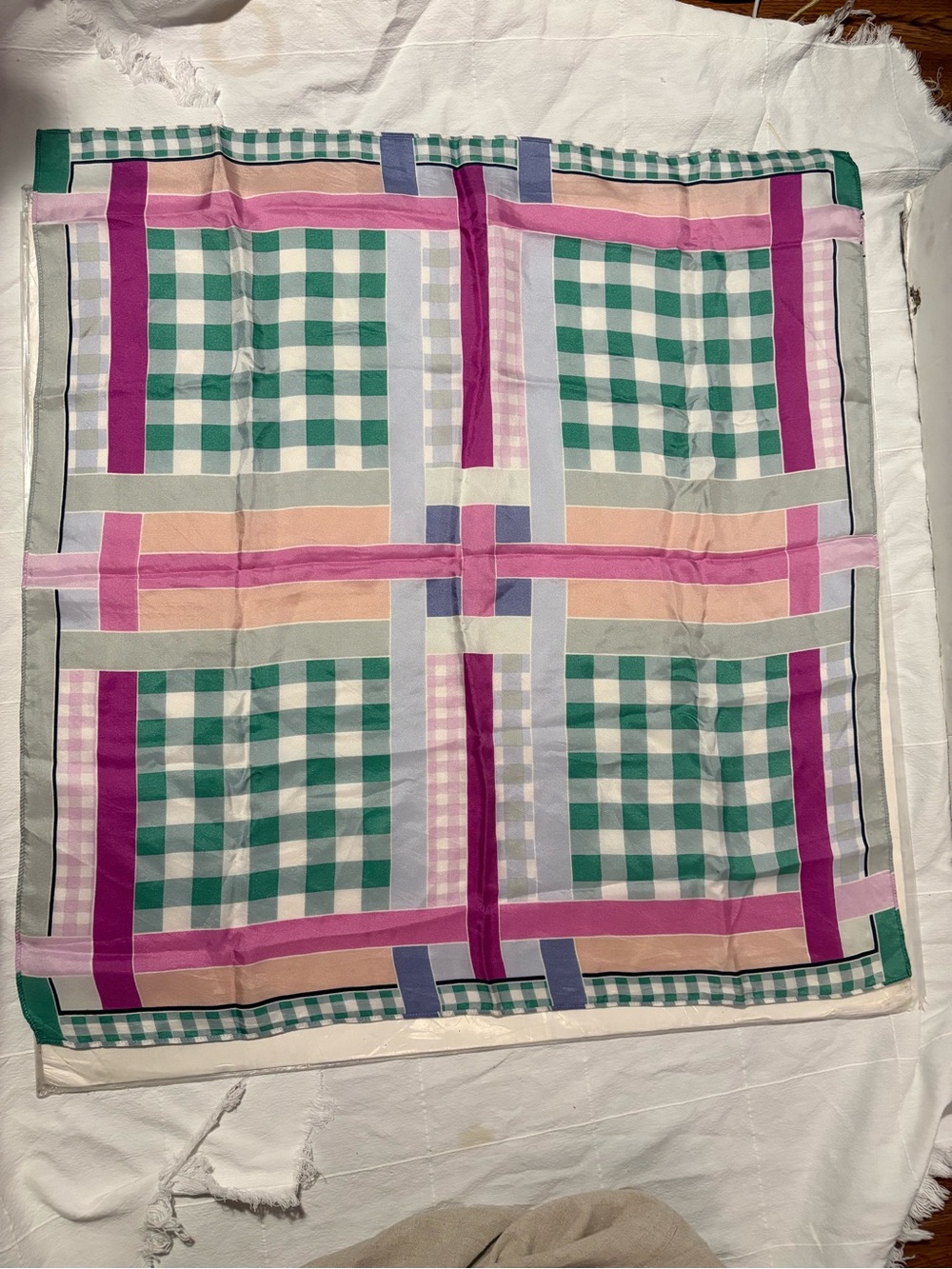 Vintage pastel Checkered Decorative Throw Pillow Cover - Pastel Green & Pink